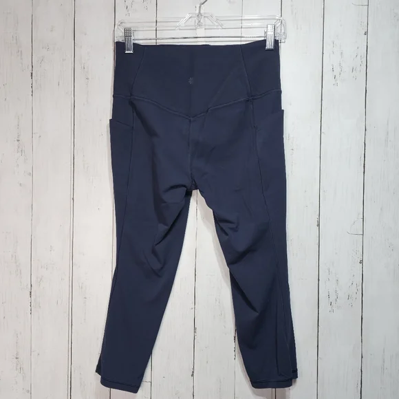 Athleta Women's Salutation Stash Pocket Tight 19" Inseam Navy Blue Size Medium. - Picture 6 of 10